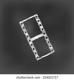 white chalk film stripe icon on black board background(vector)