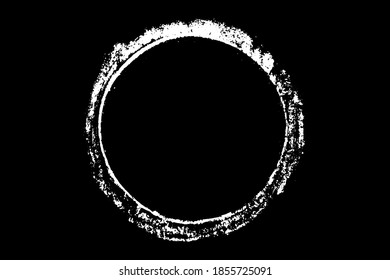 Dibujo de la mano en tiza blanca como forma de círculo sobre fondo negro (vector)