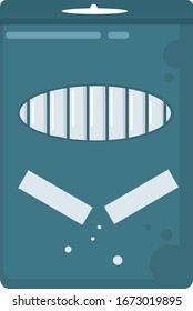 White chalk, illustration, vector on white background.