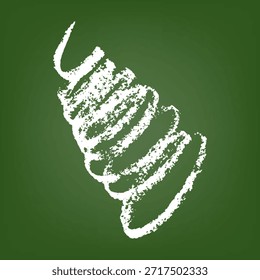 Giz branco rabiscar no fundo de quadro-negro verde, ilustração vetorial