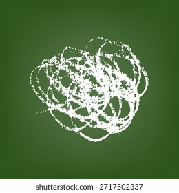 Giz branco rabiscar no fundo de quadro-negro verde, ilustração vetorial
