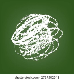 Giz branco rabiscar no fundo de quadro-negro verde, ilustração vetorial