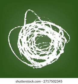 White Chalk scribble on green chalkboard background, vector illustration
