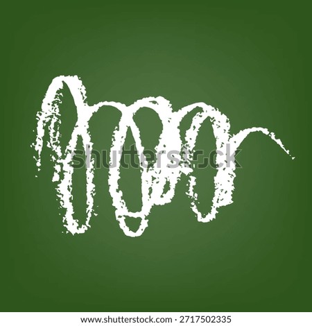 White Chalk scribble on green chalkboard background, vector illustration