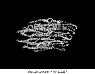 White chalk texture on blackboard, abstract hand drawn scribble, wavy stokes on black, vector illustration