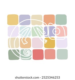 White chameleon silhouette on colored samples background.