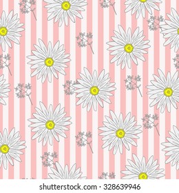 white chamomile on a striped Background 