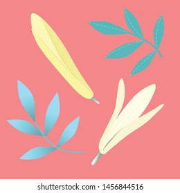 White Champaka Flower, Vector illustration design element