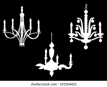 white chandeliers