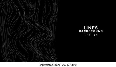 White chaotic lines background. Hand drawn lines. Tangled chaotic pattern. Vector illustration.