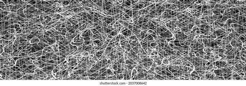 White chaotic lines background. Hand drawn lines. Tangled chaotic pattern. Vector illustration.