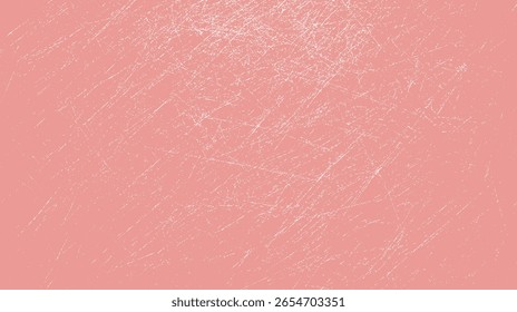 Textura caótica blanca del rasguño en el fondo rosado. Abstractas diseño afligido ideal para efectos de superposición. Ideal para impresión, Web y uso de embalaje.
