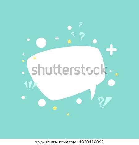 white chat speech bubble with questions, arrows, dots and other symbols. Vector flat icon. Tint, hint. Conclusion, communication, education picture. Help window.