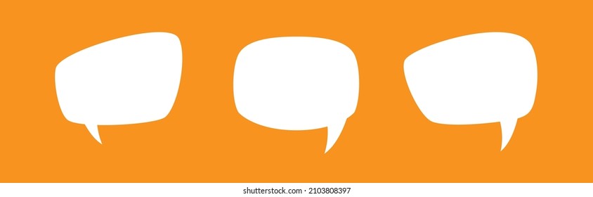 white chat speech bubble set on red background. Talk, chat message, comment, communicate, messenger concept. Vector flat icon. Tint, hint, quote, citation. Help window.