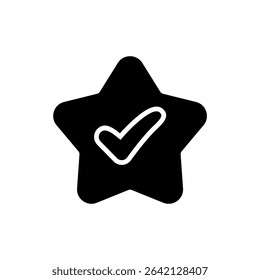 White Check Mark in Black Star Illustration