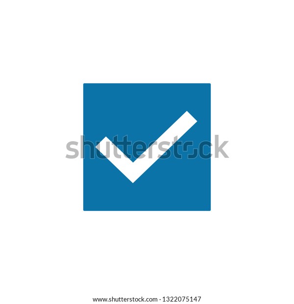 White Check Mark Icon Blue Box Stock Vector (Royalty Free) 1322075147 ...