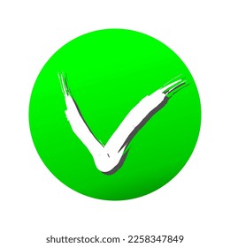 White check mark icon symbol logo in green circle vector