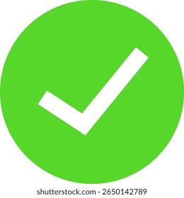White check mark on green circle, transparent background High-resolution PNG image file