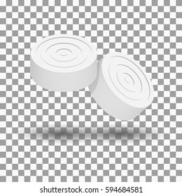 White checker with shadow. Game icon 3D isometric style, vector illustration.