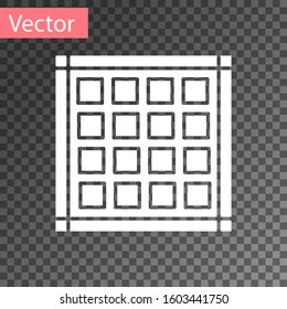 White Checkered napkin icon isolated on transparent background.  Vector Illustration