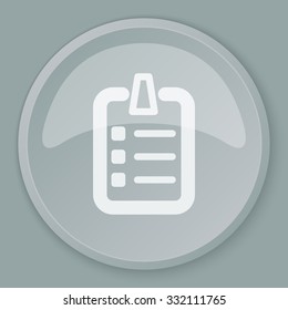 White Checklist icon on grey web button