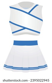 White cheerleader uniform. vector illustration