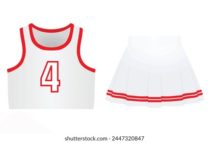 White cheerleader uniform. vector illustration