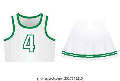 White cheerleader uniform. vector illustration