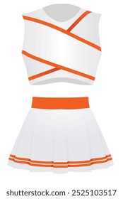 White cheerleader uniform. vector illustration