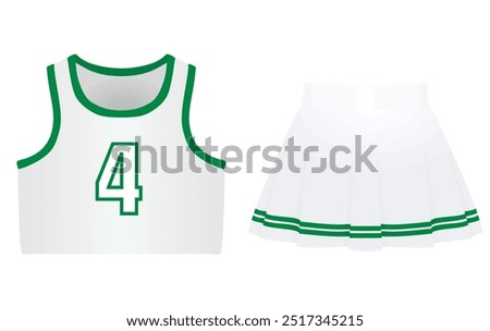 White cheerleader uniform. vector illustration
