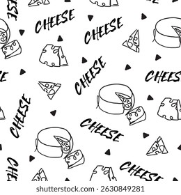 White Cheese Artisan Dairy Dream Seamless Pattern can be use for background and apparel design