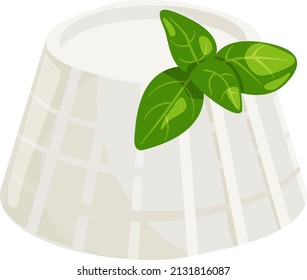 White cheese icon. Italian cuisine. Ricotta product