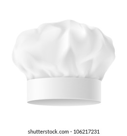 White Chef Hat. First variant. Illustration on white background.