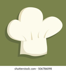 White chef hat icon. Restaurant menu uniform and food theme. Colorful design. Vector illustration