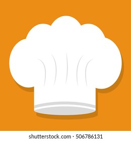 White chef hat icon. Restaurant menu uniform and food theme. Colorful design. Vector illustration