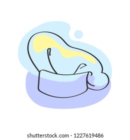 White chef hat isolated on white background vector logo, restaurant design, vector illustration. Chef hat icon line style