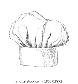 White chef hat isolated on white background