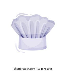 White chef hat on white background. Cook cap.