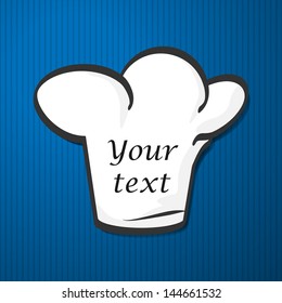 white chef hat on the blue background