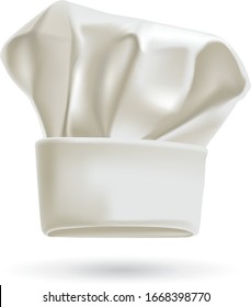 White chef hat. Photorealistic vector illustration of chefs hat