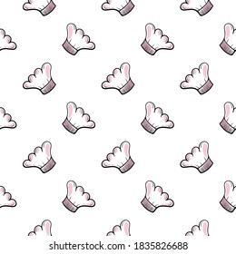 White chef hat ,seamless pattern on white background.