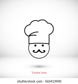 white chef icon, Vector EPS 10 illustration style