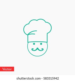 white chef icon, Vector EPS 10 illustration style