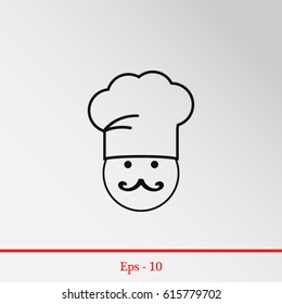 white chef icon, Vector EPS 10 illustration style