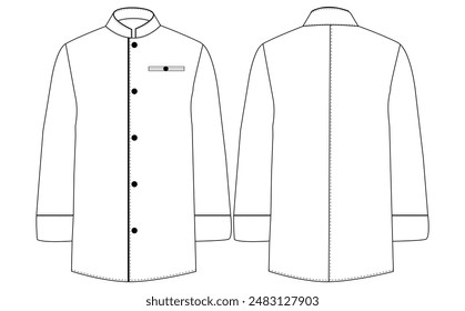 White chef jacket vector illustration. Cook uniform, shirt on white Versatex Chef Jacket