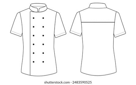 White chef jacket vector illustration. Cook uniform, shirt on white Versatex Chef Jacket	