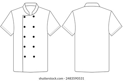 White chef jacket vector illustration. Cook uniform, shirt on white Versatex Chef Jacket	