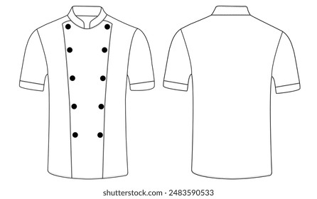 White chef jacket vector illustration. Cook uniform, shirt on white Versatex Chef Jacket	