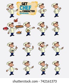 White Chef Set Postures Same Character Stock Vector (Royalty Free ...