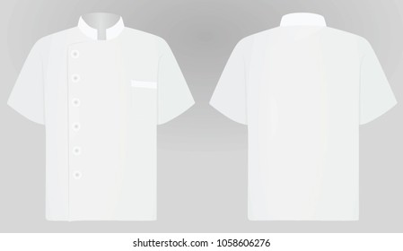 White chef shirt. cook uniform. vector illustration 